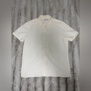 Zara Men's Cream Button-Down Shirt